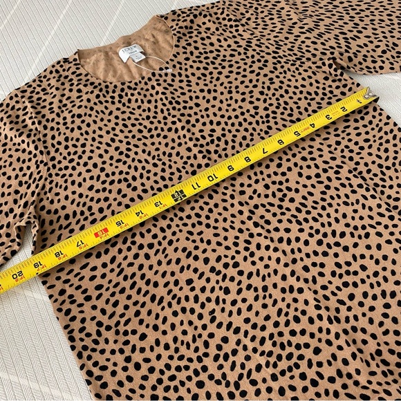 J. Crew Factory Cheetah Teddie Sweater Women’s Size L - Picture 3 of 7